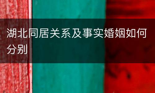 湖北同居关系及事实婚姻如何分别