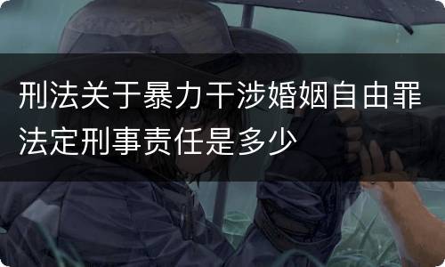 刑法关于暴力干涉婚姻自由罪法定刑事责任是多少