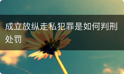 成立放纵走私犯罪是如何判刑处罚