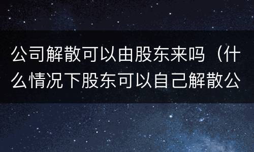 公司解散可以由股东来吗（什么情况下股东可以自己解散公司）