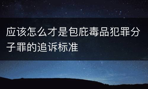应该怎么才是包庇毒品犯罪分子罪的追诉标准