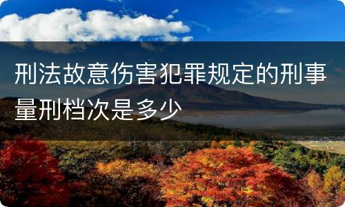 刑法故意伤害犯罪规定的刑事量刑档次是多少
