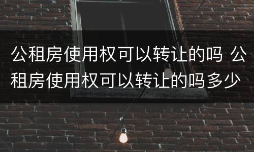 公租房使用权可以转让的吗 公租房使用权可以转让的吗多少钱