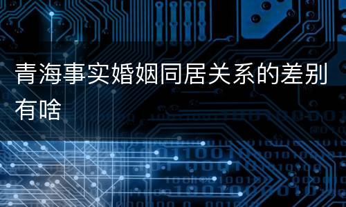 青海事实婚姻同居关系的差别有啥