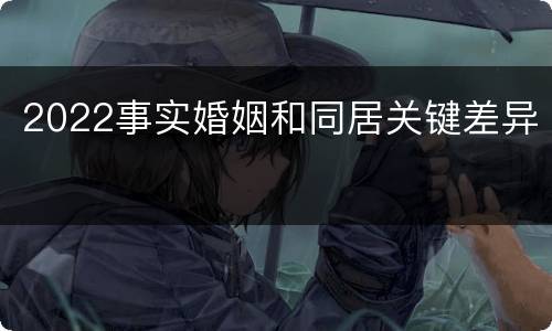 2022事实婚姻和同居关键差异