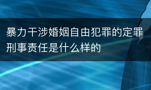 暴力干涉婚姻自由犯罪的定罪刑事责任是什么样的