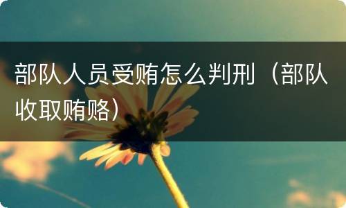 部队人员受贿怎么判刑（部队收取贿赂）
