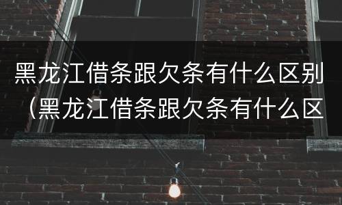 黑龙江借条跟欠条有什么区别（黑龙江借条跟欠条有什么区别啊）