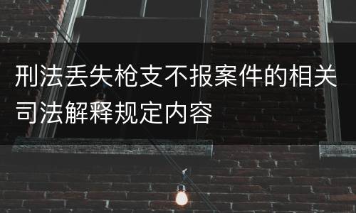 刑法丢失枪支不报案件的相关司法解释规定内容