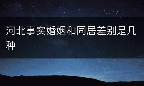 河北事实婚姻和同居差别是几种