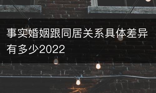 事实婚姻跟同居关系具体差异有多少2022
