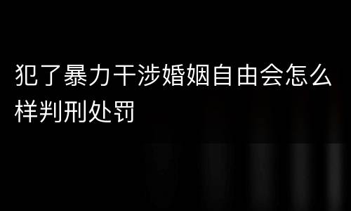 犯了暴力干涉婚姻自由会怎么样判刑处罚