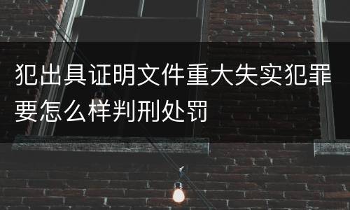 犯出具证明文件重大失实犯罪要怎么样判刑处罚