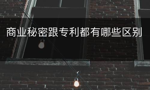 商业秘密跟专利都有哪些区别