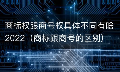 商标权跟商号权具体不同有啥2022（商标跟商号的区别）