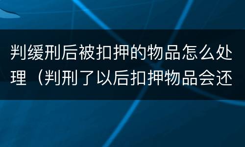 判缓刑后被扣押的物品怎么处理（判刑了以后扣押物品会还吗）