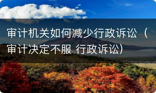 审计机关如何减少行政诉讼（审计决定不服 行政诉讼）