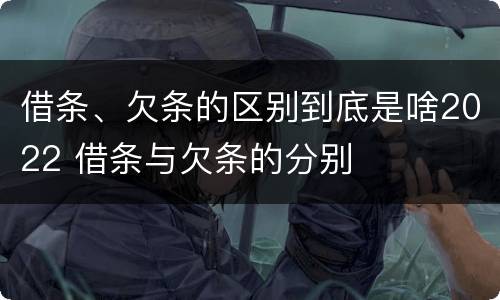 借条、欠条的区别到底是啥2022 借条与欠条的分别