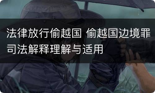 法律放行偷越国 偷越国边境罪司法解释理解与适用