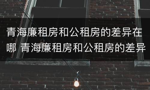 青海廉租房和公租房的差异在哪 青海廉租房和公租房的差异在哪里