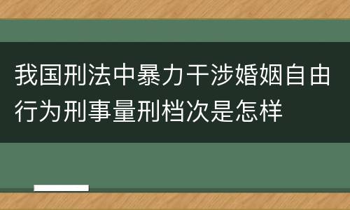 我国刑法中暴力干涉婚姻自由行为刑事量刑档次是怎样