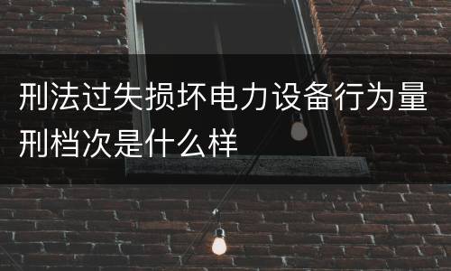 刑法过失损坏电力设备行为量刑档次是什么样