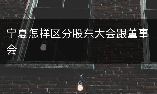 宁夏怎样区分股东大会跟董事会