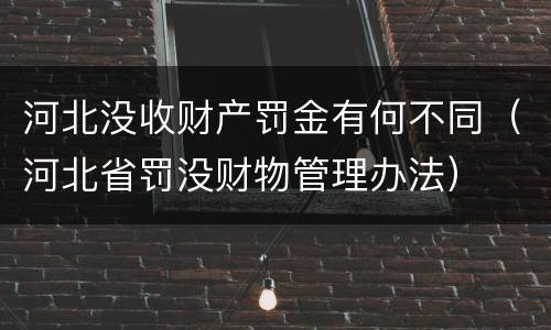 河北没收财产罚金有何不同（河北省罚没财物管理办法）