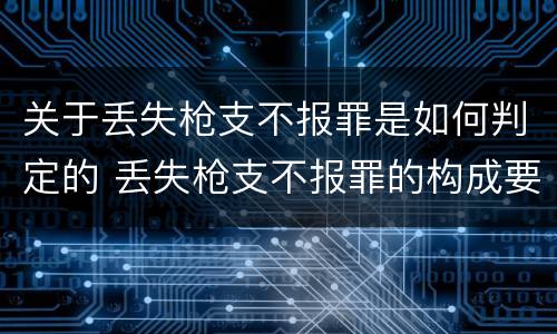 关于丢失枪支不报罪是如何判定的 丢失枪支不报罪的构成要件