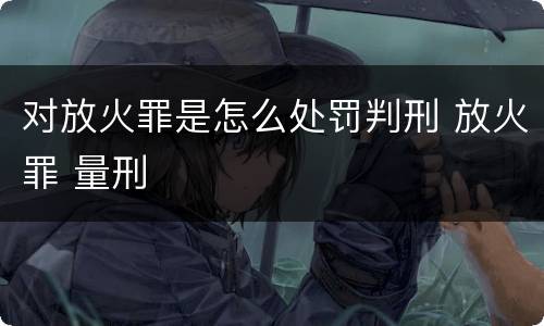 对放火罪是怎么处罚判刑 放火罪 量刑