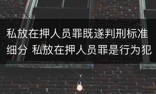 私放在押人员罪既遂判刑标准细分 私放在押人员罪是行为犯吗