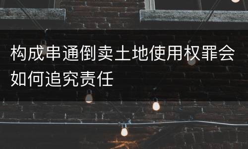 构成串通倒卖土地使用权罪会如何追究责任
