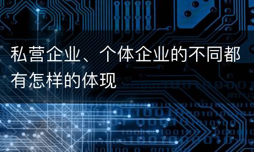 私营企业、个体企业的不同都有怎样的体现