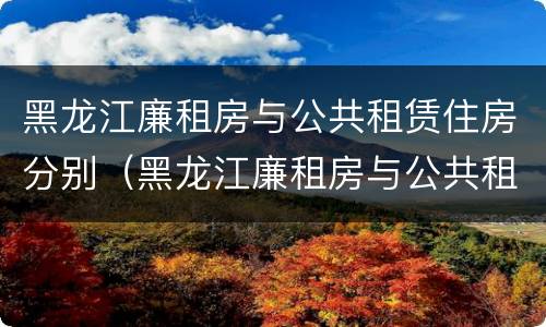 黑龙江廉租房与公共租赁住房分别（黑龙江廉租房与公共租赁住房分别是多少）