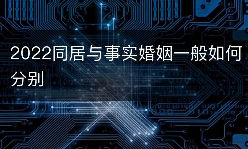 2022同居与事实婚姻一般如何分别