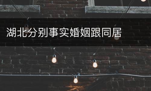 湖北分别事实婚姻跟同居