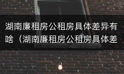 湖南廉租房公租房具体差异有啥（湖南廉租房公租房具体差异有啥不同）