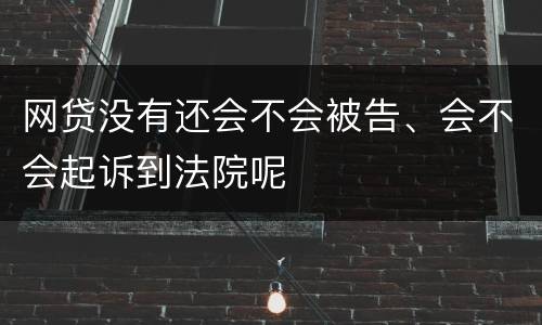 网贷没有还会不会被告、会不会起诉到法院呢