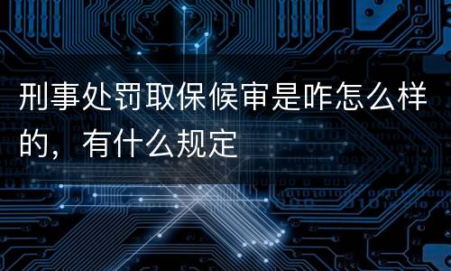 刑事处罚取保候审是咋怎么样的，有什么规定