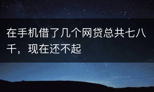 在手机借了几个网贷总共七八千，现在还不起