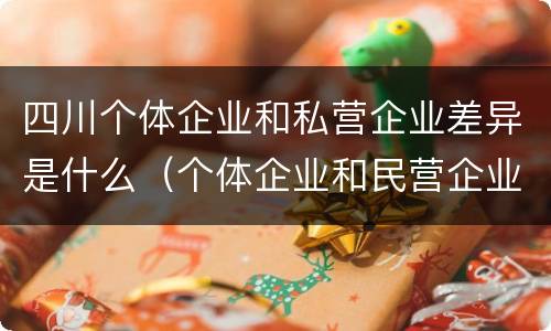 四川个体企业和私营企业差异是什么（个体企业和民营企业的区别）