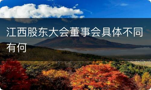 江西股东大会董事会具体不同有何