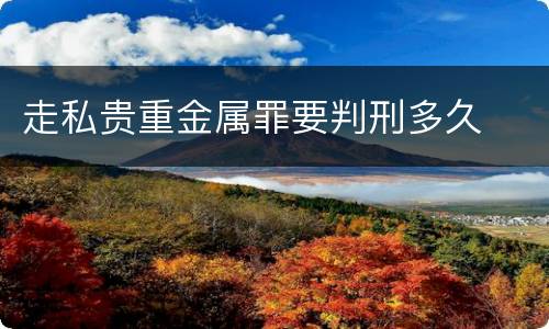 走私贵重金属罪要判刑多久