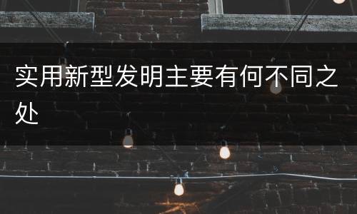 实用新型发明主要有何不同之处
