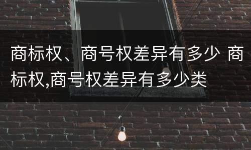 商标权、商号权差异有多少 商标权,商号权差异有多少类