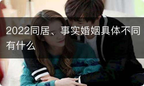 2022同居、事实婚姻具体不同有什么