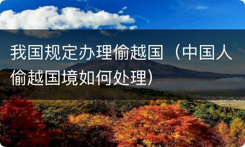 我国规定办理偷越国（中国人偷越国境如何处理）