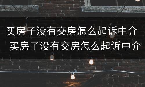 买房子没有交房怎么起诉中介 买房子没有交房怎么起诉中介不退房