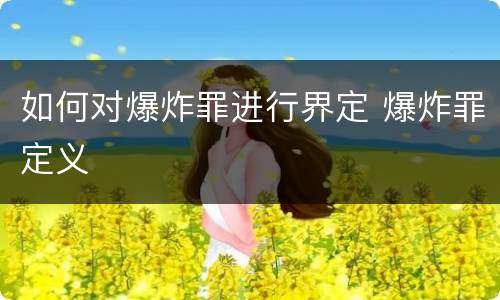 如何对爆炸罪进行界定 爆炸罪定义