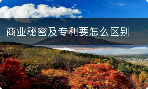 商业秘密及专利要怎么区别